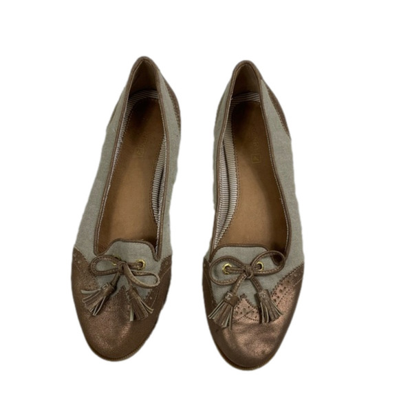 Sperry‎ Harper Linen Bronze Shoes – Size 9 - Picture 1 of 6